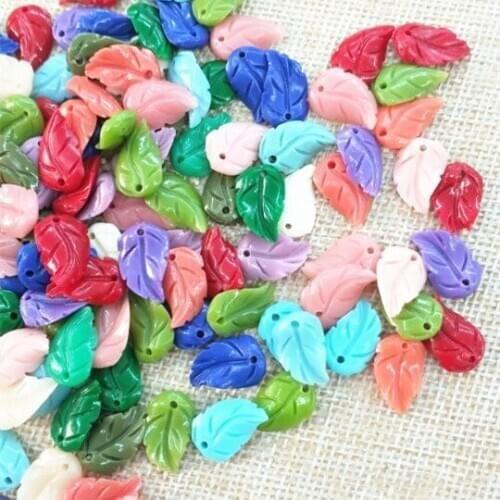 20pcs new leaf shape clay material size 9x15mm women beads matching mix colors top selling items good for your soon