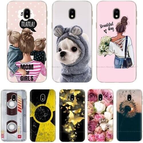 For Samsung Galaxy J5 2017 J530 Case Flowers Painted Back Protective Phone Cover For Samsung J5 2016 J510 2015 2017 Case Coque