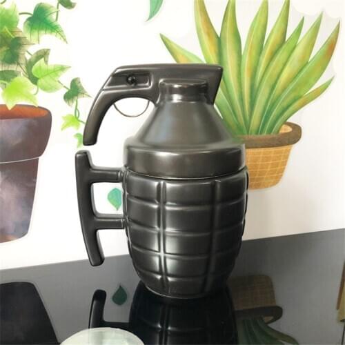 Black White Color Grenade Mug Personalized Military Fan Grenade Bomb Ceramic Coffee Cup Water Cup for Boyfriend Safe Packing