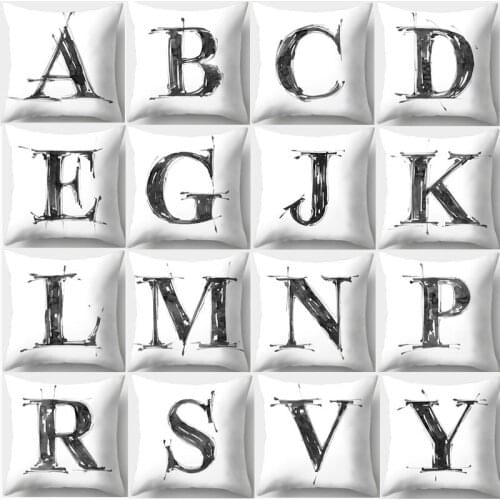 Black Letter Cushion Cover 45x45 Sofa Cushions Nordic Decorative Throw Pillows Home Decor Polyester Pillow Covers