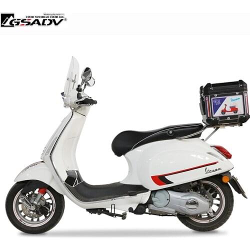 For Vespa Primavera 150 Motorcycle Tail Box Aluminum Storage Case Waterproof Luggage Box Steel Bracket