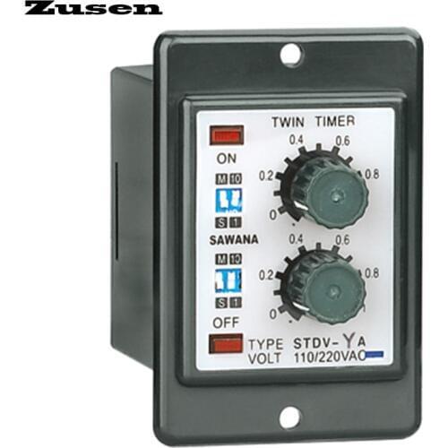 Zusen ATDV-YB 3S/30S/3M/30M twin time relay multi range variable DC12V/24V/36V/AC110V/220V/380V