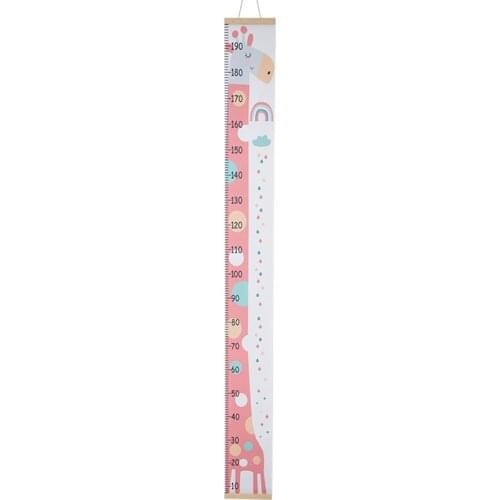 Kids Growth Chart Wood Frame Canvas Height Measurement Ruler from Baby to Adult for Childs Room Decoration Kids Toys