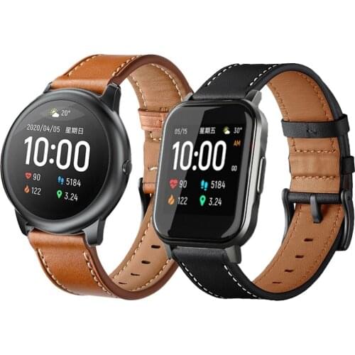 Leather wristband for Haylou LS02 strap smart watch soft replacement for xiaomi Haylou Solar LS05 belt Accessories