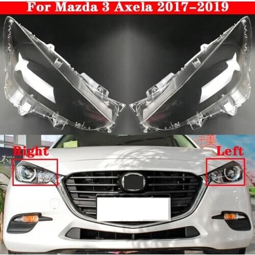 Car Front Headlight Cover For Mazda 3 Axela 2017-2019 Auto Headlamp Lampshade Lampcover Head Lamp light glass Lens Shell Caps