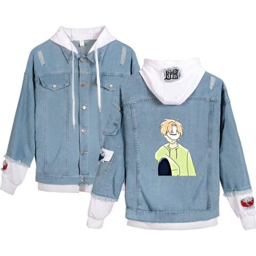 Students Outwear Printed Dreamwastaken Denim jacket Men Casual Coats Dream Smp Hooded Jacket Spring Autumn Fashion Streetwear