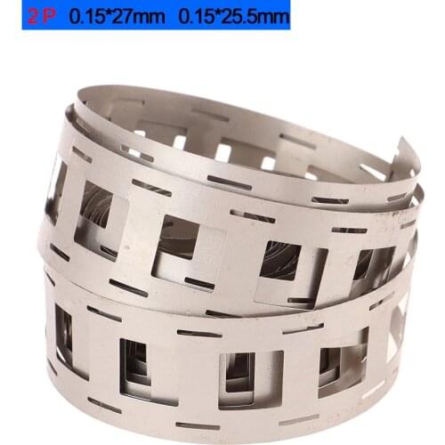 1Meter 0.15*25.5mm or 27mm 2P High Purity Nicke Strip For 18650 Lithium Battery Welding Machine DIY Household Welder Parts