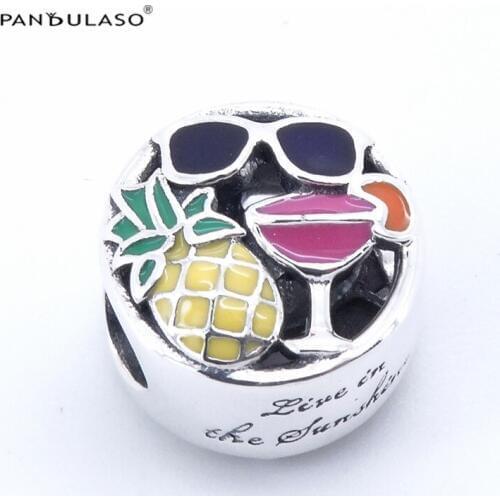 Summer Fun Fruit Charms Bead 925 Sterling Silver Jewelry beads DIY Making Fit European Charm Bracelet & Necklace Wholesale FL572