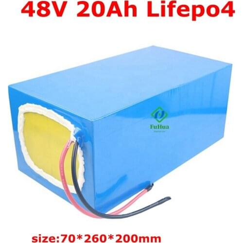 Lithium 48v 20ah lifepo4 battery BMS 16s 51.2v 20Ah for 1000w 2000w scooter ebike go cart Electric Bicycle + charger