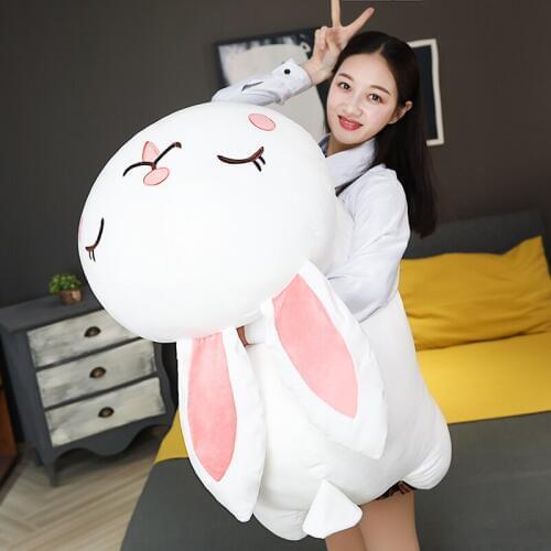 Kawaii Rabbit Plush Toy Giant Soft Cartoon Bunny Doll Super Soft Bed Sleeping Pillow for Girl Children Gift Deco 35inch 90cm