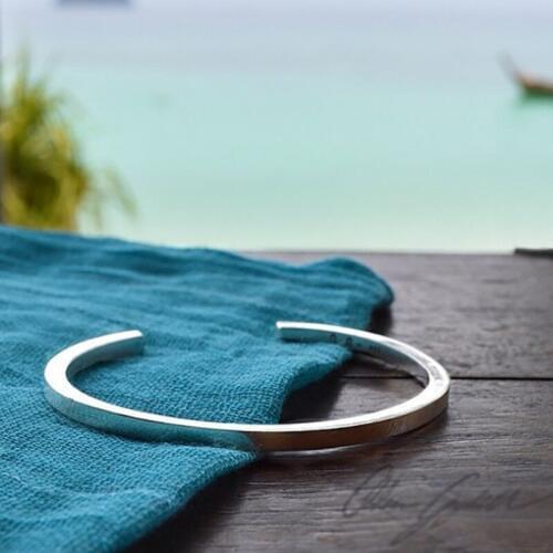 Fashion Mens Cuff Bracelet Couple Bangles Trendy Titanium Steel Open Bangles Thin Square Cuff Bangles pulseira masculina