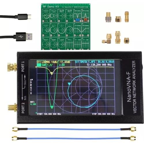 NanoVNA-F Vector Network Analyzer SWR Meter 50KHz-1000MHz 4.3 Inch IPS TFT Digital Display Shortwave MF HF VHF Antenna Analyze