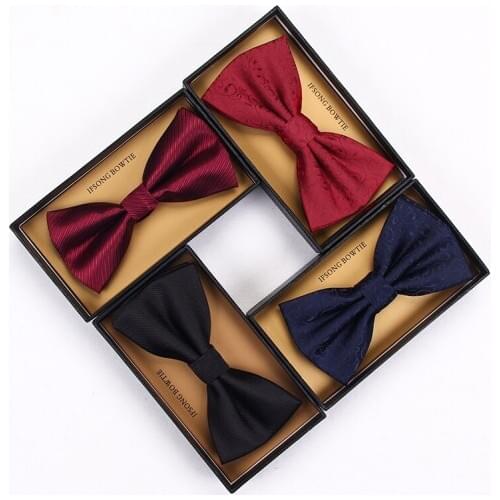 2020 New Fashion Mens Bow Ties for Wedding Double Fabric European Pattern Bowtie Club Banquet Butterfly Tie with Gift Box