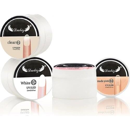 New 23ml Nail Extension Gel Quick Building No Paper Holder Crystal Gel 4 Color Lasting Nail Polish Acrylic Gel Polish Nail Art