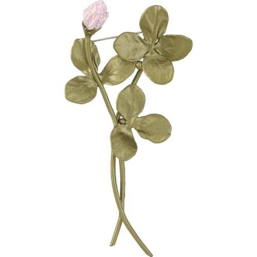 CSxjd Genuine version Metal bronze Lucky clover brooch Vintage Womens wedding accessories