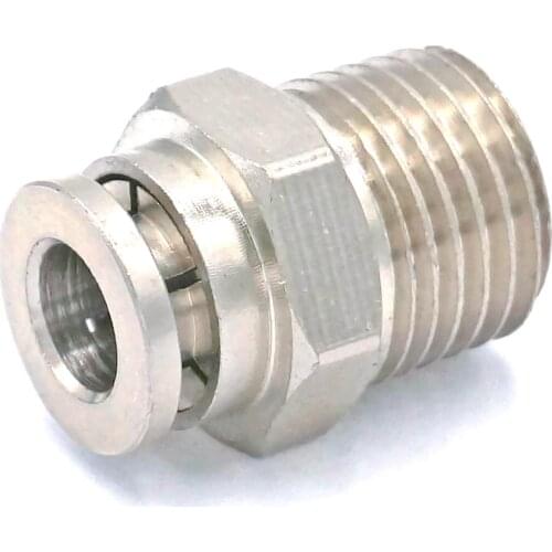 1/4" BSP Male to Fit Tube O/D 6mm Pneumatic Nickel Brass Push In Connector Union Quick Release Air Fitting Plumbing