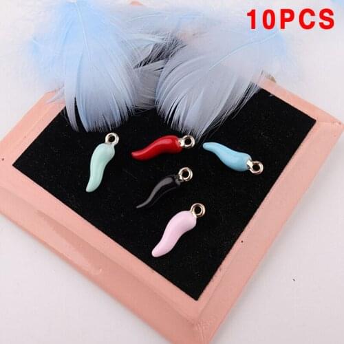 10Pcs/Set Enamel Alloy 3D Chili Pepper Charms PendantS DIY Jewelry Making Craft