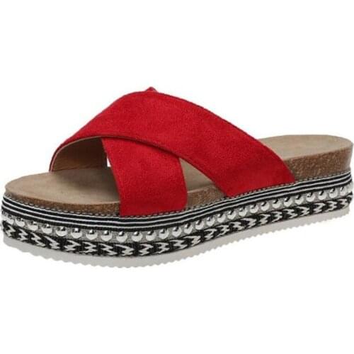 Flat-bottomed large size womens slippers with fine heel summer new fashion womens shoes casual breathable women sandals lsides