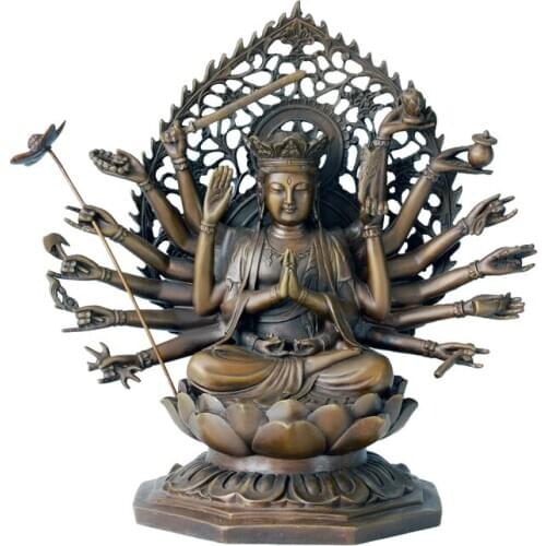 Buddha Statue Cundhi Bodhisattva Bronze Sculpture Buddhist Figurine Cundhi Mother Tibetan Buddha Bless Decoration