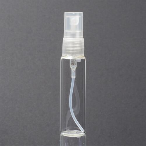 10ML Mini Glass Refillable Perfume Bottle Plastic Spray With Atomizer Empty Cosmetic Containers With Sprayer For Travel 1 PC