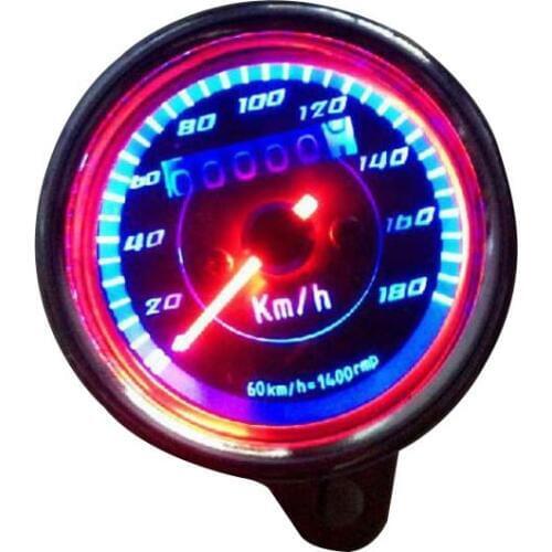 Universal Double Color LED light Odometer Speedometer km/h for Motorcycle Stainless Steel General Mechanical
