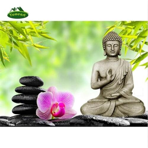 YUMEART Buddha Diamond Embroidery Mosaic ZKll Decor DIY Rhinestone Religious Image Diamond Painting Cross Stitch Needle Gifts