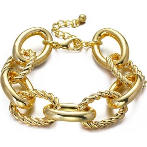 Big Chain Bracelets For Women Gold Plating Fashion Wearing For Grils Korean Fashion Accessory