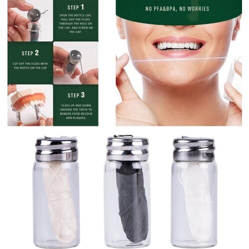 30m 33yds Oral Care Biodegradable 100% Organic Natural Compostable Tooth Floss Refillable Holder Silk Spool Waxed