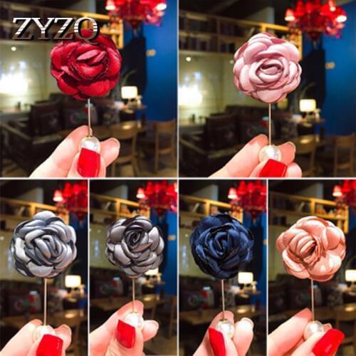 ZYZQ Romantic Rose Flower Brooch For Women Party Suit Decoration Accessories Birthday Present Brooch Wholesale Lots&Bulk HOT