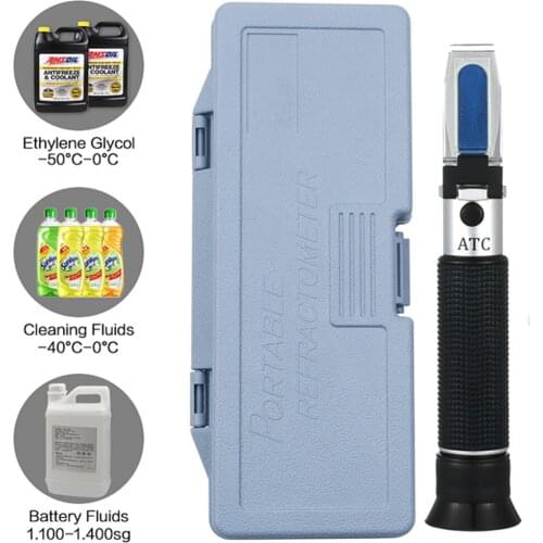 1.10-1.40sg Handheld Glycol Optical Refractometer Car Antifreeze Battery Acid Engine Coolant Auto Tester Tool 32% off