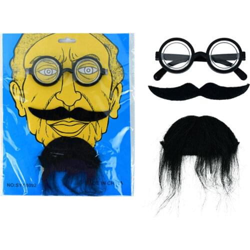 1Set Funny Costume Party Halloween Beard Mask Fake Mustache Whisker Glasses for Masquerade Props Halloween Party Decoration