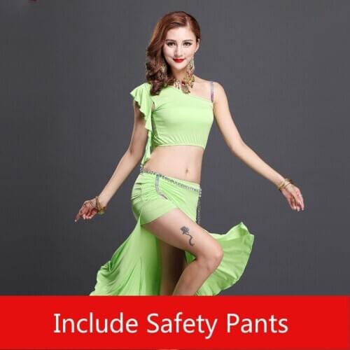 2016 Offer Promotion Women Cotton Woman Square Belly Dance Suits Top&skirt Bellydance Costume Professionalst811