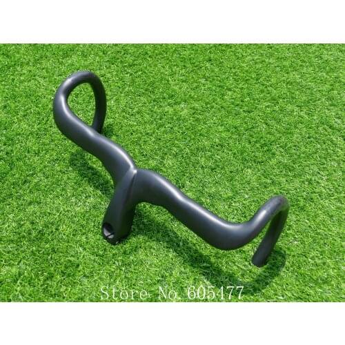 2019 Full Carbon Glossy Matt Bike Handlebar Road Bike Bicycle Cycling Bar Full Carbon Integrated Handlebar 400mm With Stem