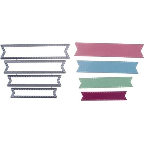 4pcs/set fishtail banner Metal Cutting Dies Scrapbooking Album Paper Card Stencil DIY Craft die cut 87*114mm