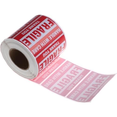 500Pcs/Roll Fragile Shipping Mailing Handle With Care Stickers Warning Sticker 51 mm x 76mm