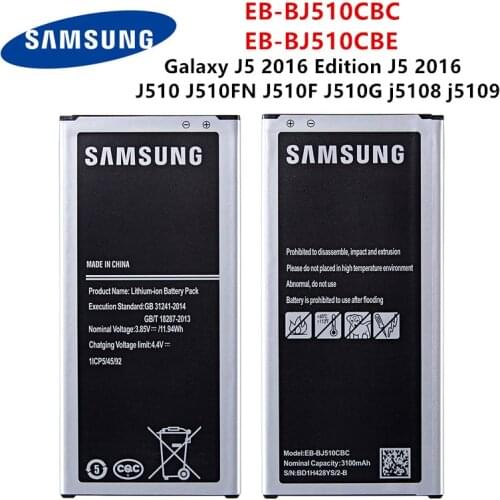 SAMSUNG Orginal EB-BJ510CBC EB-BJ510CBE 3100mAh Battery For Samsung Galaxy J5 2016 Edition J5 2016 J510 J510FN J510F j5108 j5109