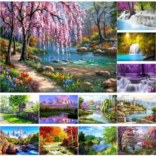 DIY 5D Diamond Painting Full Drill Mosaic Landscape Set For Embroidery Cross Stitch Kit Handmade Art On The Wall