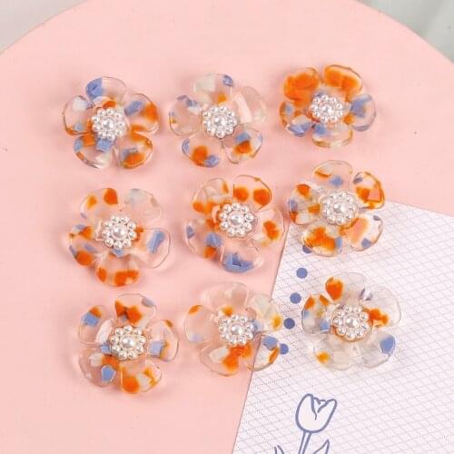 Orange Flower Acetate Combination Patch Pendant DIY Jewelry Accessories Earrings Necklace Bracelet Material