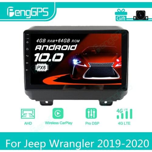 For Jeep Wrangler 2019 - 2020 Android Car Radio Stereo Multimedia Player 2 Din Autoradio GPS Navigation PX6 Unit Screen Display