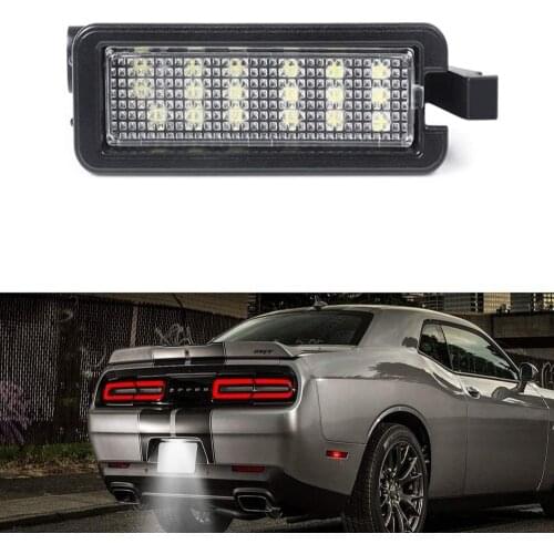 White LED License Plate Light For Dodge Charger Challenger For Chrysler 300 Pacifica For Jeep Compass Canbus Error Free