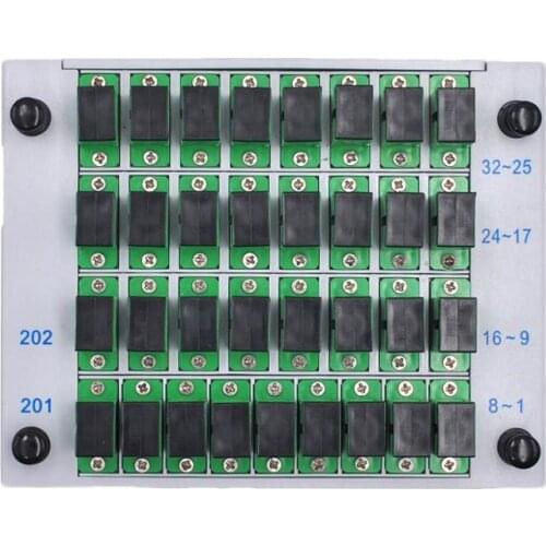 Free Ship 1*32 SC/APC Fiber Optic Splitter Optical PLC Splitter 1x32Cassette Box Card Inserting Type Optical FTTH PLC Splitter