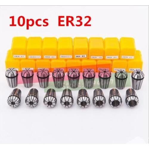 Free Shipping 10PCS for Choose ER ER32 Collet Chuck for Spindle Motor Engraving/Grinding/Milling/Boring/Drilling/Tapping