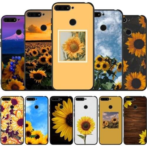 Sunflower black Silicone Phone Case For honor 30 20 Pro 8 8X 9 10 20 Lite Mate 10 20 30 Lite Pro cover