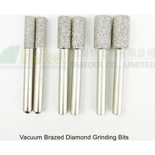 DIATOOL 6pcs #1/2/3 Vacuum Brazed Diamond Grinding Bits Mounted Points Engraving Bits