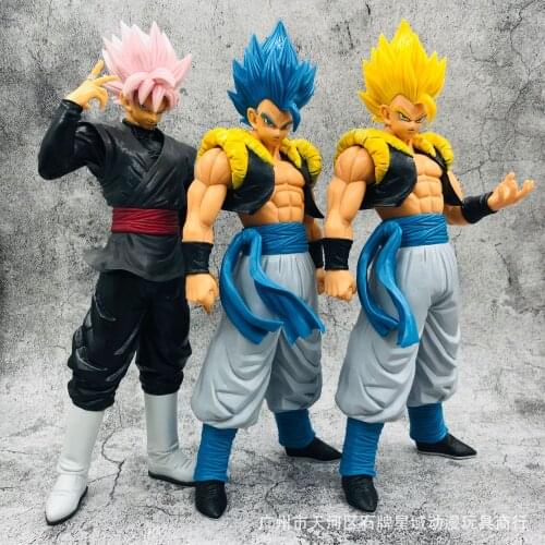 32cm Blue hair Dragon Ball Super Gogeta Action Figure Dragon Ball Super Saiyan Goku Vegeta Figura Pvc Model Toys Gift boxed