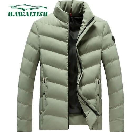 Hawaifish brand cotton jacket men 2021 Autumn and winter new Korean version casaco masculino Stand Collar Thick manteau homme