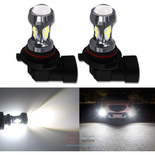 HSUN 2Pcs HB4 9006 HB3 Fog Lights Bulb 1200LM 6000K White Car Driving Running Lamp Auto Leds Light 12-24V