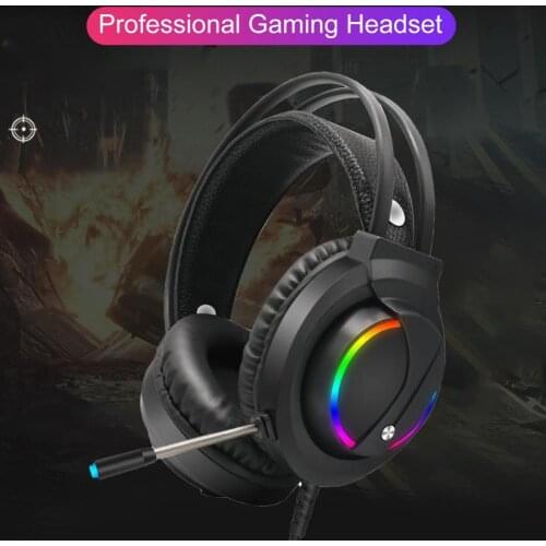 K1 RGB LED USB Sensitive Headphones Headset Earphone Sport Headphone Gaming Phone Earbuds with Microphone for Desktop Computer