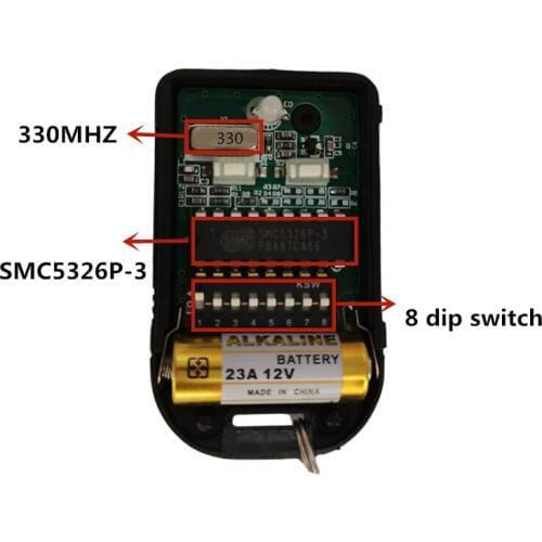 Malaysia 330mhz remote control replacement 8 dip switch auto gate duplicator