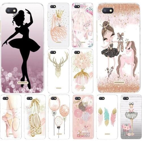 60AS The ballet girl Soft Silicone Tpu Cover phone Case for Xiaomi Redmi 6 6A Pro Note 6 Pro